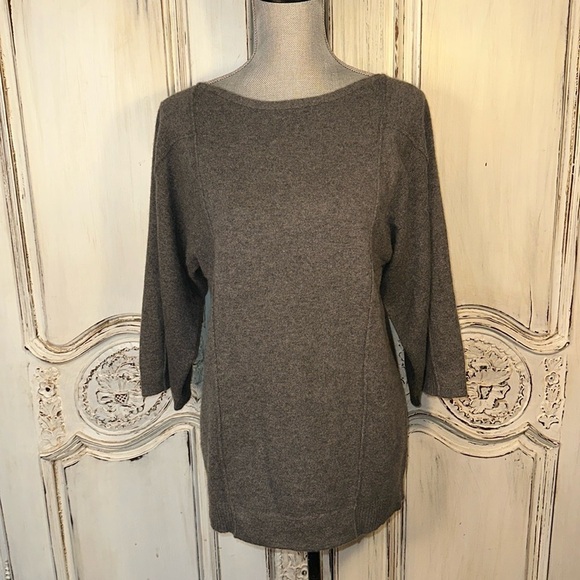 C. Cashmere Boatneck Kimono Sleeve Pullover Sweater Quiet Luxury Old Money Class - Picture 1 of 7